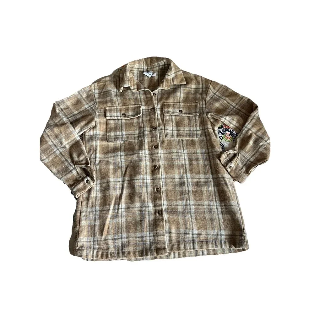 PRINCESS POLLY Mila Plaid Oversized Flannel Button-up Shirt Shacket Size 0 - Picture 2 of 8